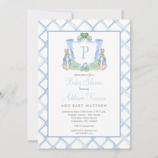 Invitation Baby shower lapin (Devant)