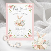 Invitation Baby shower lapin à lapin rose