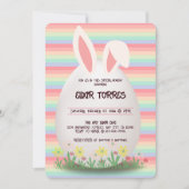 Invitation Baby shower lapin aux oeufs de Pâques Pastel (Devant)