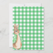 Invitation Baby Shower Lapin Bunny Gingham Vert (Dos)