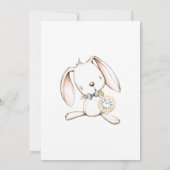 Invitation Baby shower lapin d'aquarelle fille (Dos)