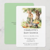 Invitation Baby Shower Lapin de Bois (Devant / Derrière)