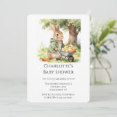 Invitation Baby Shower Lapin de Bois (Debout devant)