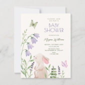 Invitation Baby shower lapin de jardin (Devant)