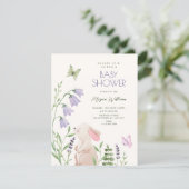 Invitation Baby shower lapin de jardin (Debout devant)