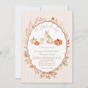 Invitation Baby Shower Lapin de l'Automne