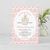 Invitation Baby Shower Lapin de Pâques (Debout devant)