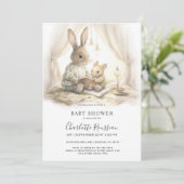 Invitation Baby Shower Lapin de Pâques (Debout devant)