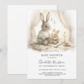 Invitation Baby Shower Lapin de Pâques (Devant / Derrière)