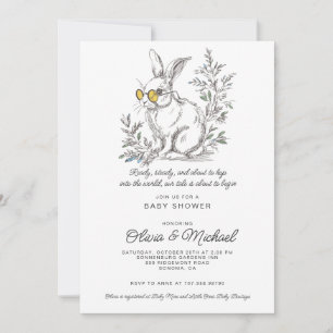 Invitation Baby Shower Lapin des Bois