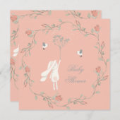 Invitation Baby shower lapin et couronne (Devant / Derrière)