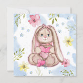 Invitation Baby shower lapin fille Whimsical (Dos)