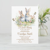 Invitation Baby shower lapin lapin (Debout devant)