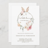 Invitation Baby shower lapin lapin adorable (Devant / Derrière)