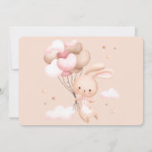 Invitation Baby shower lapin lapin en bois rose (Dos)