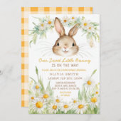 Invitation Baby shower lapin lapin Fleur Faiseuse Faiseuse Fa (Devant / Derrière)