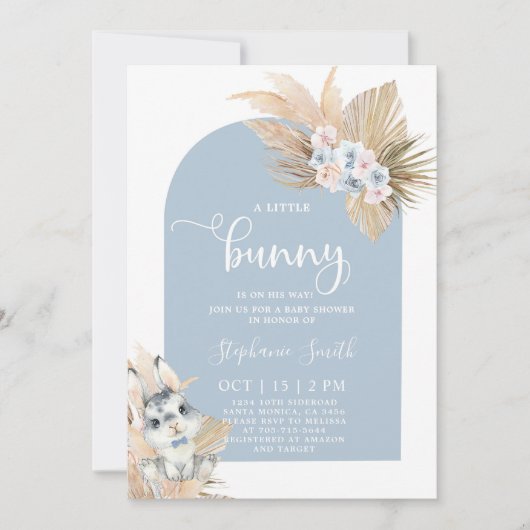 Invitation Baby shower lapin lapin lapin de lapin de lapin bl (Devant)