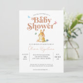Invitation Baby shower lapin lapin mignon Neutre (Debout devant)