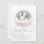 Invitation Baby shower lapin mignon lapin (Devant)
