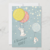 Invitation Baby shower lapins lapins lapins lapins en gros (Devant)