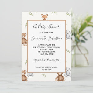 Invitation Baby Shower Lapins, Renards & Ours