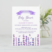 Invitation Baby shower Lavande et Papillon (Debout devant)