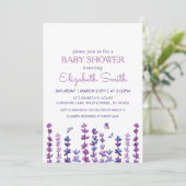 Invitation Baby shower Lavande et Papillon (Debout devant)