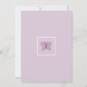 Invitation Baby Shower Lavande et Points de Polka Papillon (Dos)