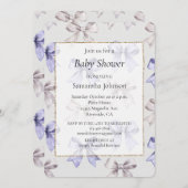 Invitation Baby shower Lavender Purple Bows (Devant / Derrière)