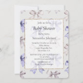 Invitation Baby shower Lavender Purple Bows (Devant)