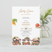 Invitation Baby shower Légume cultivé localement (Debout devant)