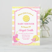 Invitation Baby shower Lemonade rose Lemon Girl (Debout devant)