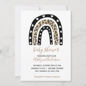 Invitation Baby shower Leopard arc-en-ciel (Devant)