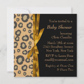 Invitation Baby shower Leopard de transport Brown d'or (Dos)