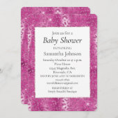 Invitation Baby shower léopard rose blanc (Devant / Derrière)