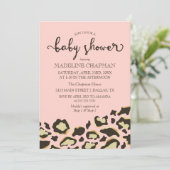 Invitation Baby shower Leopard Spots & Tiger Stripes (Debout devant)