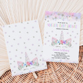 Invitation Baby Shower Licorne Argent Violet
