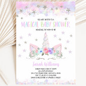 Invitation Baby Shower Licorne Argent Violet