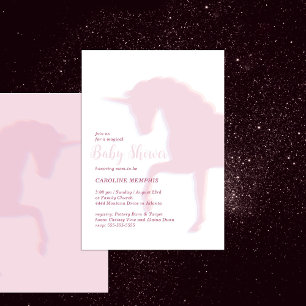 Invitation Baby Shower Licorne Rose Magique qui Danse