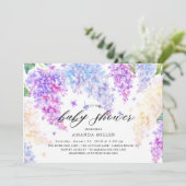 Invitation Baby shower Lilac Aquarelle (Debout devant)