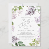 Invitation Baby shower Lilac rustique (Devant)
