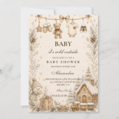 Invitation Baby Shower Linge Neutre (Devant)