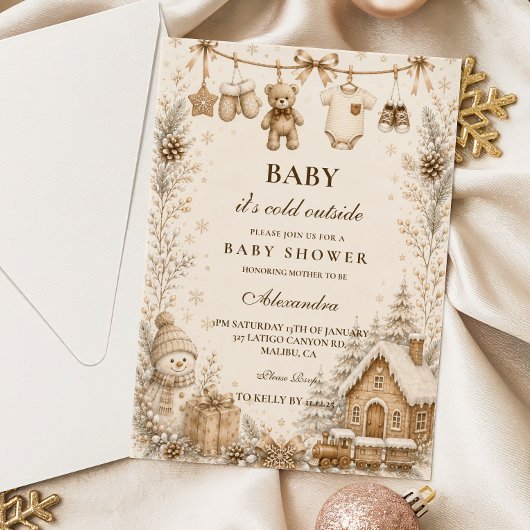 Invitation Baby Shower Linge Neutre