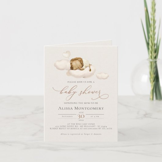 Invitation Baby shower Lion (Devant)