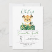 Invitation Baby shower Lion Cub Jungle Aquarelle (Devant)