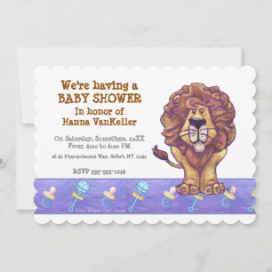 Invitation Baby shower Lion mignon