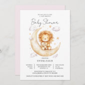 Invitation Baby shower Lion mignon (Devant / Derrière)