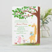 Invitation Baby shower Little Animal Friends (Debout devant)
