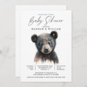 Invitation Baby shower Little Bear Cub (Devant / Derrière)