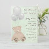 Invitation Baby shower Little Bear Cub (Debout devant)
